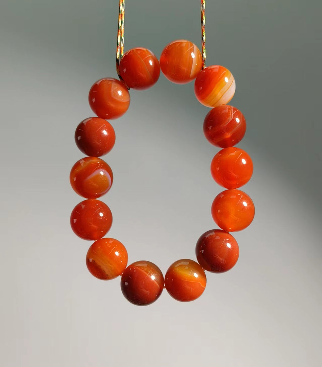 Agate Red Lace Bracelet 14mm