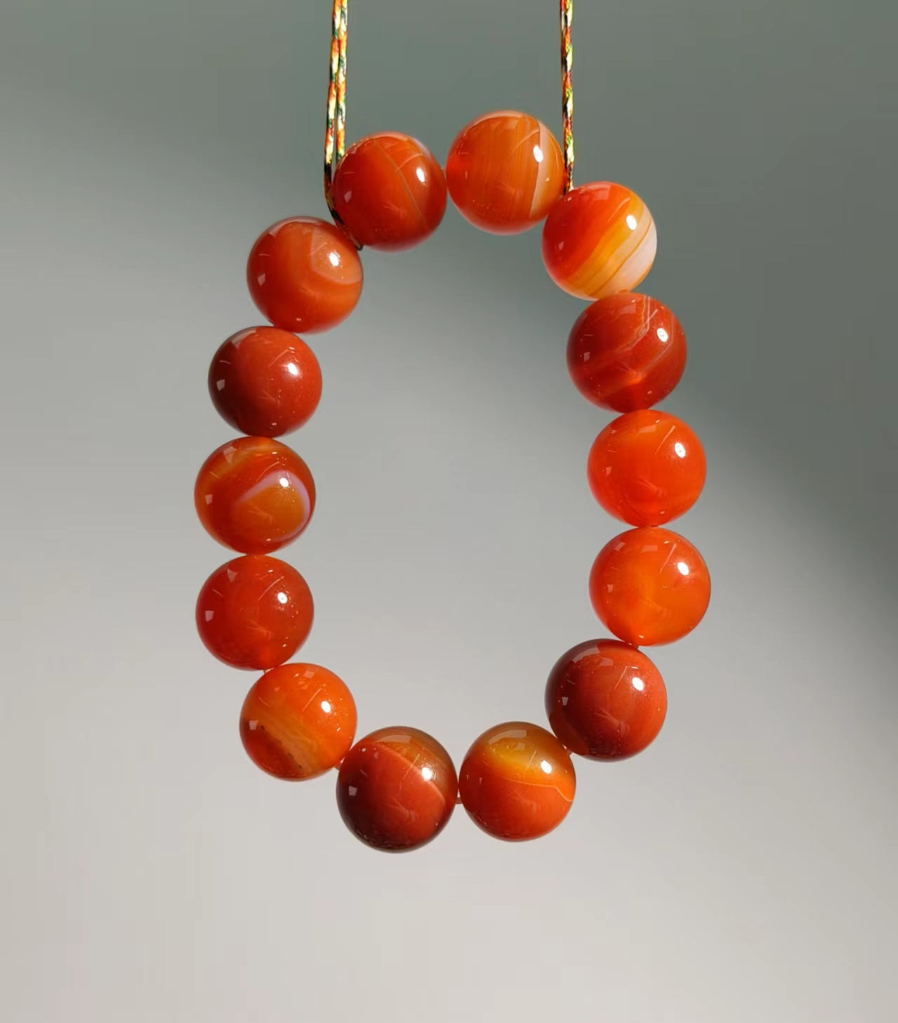 Agate Red Lace Bracelet 14mm