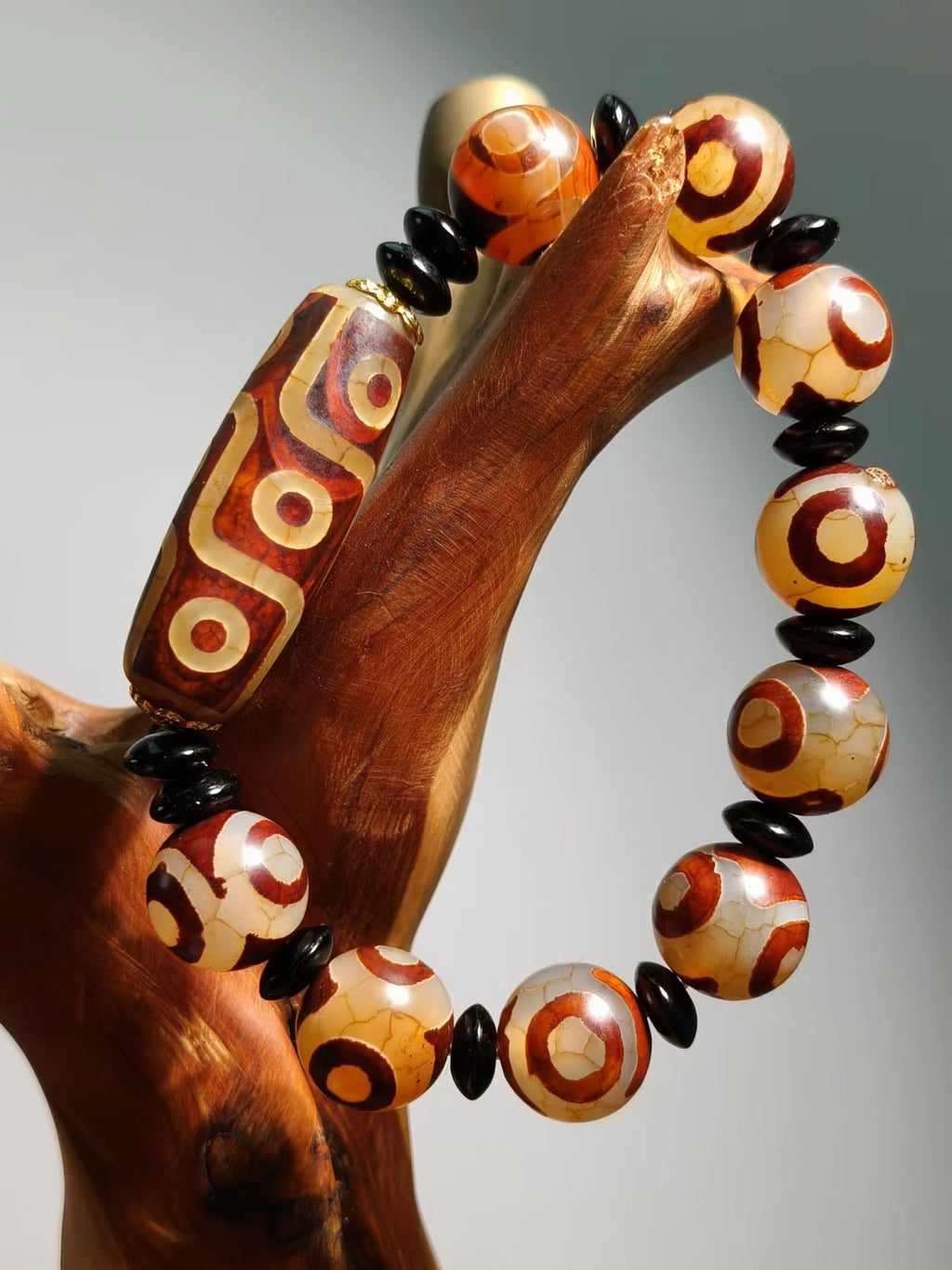 Agate Dzi Beads Nine Eyes
