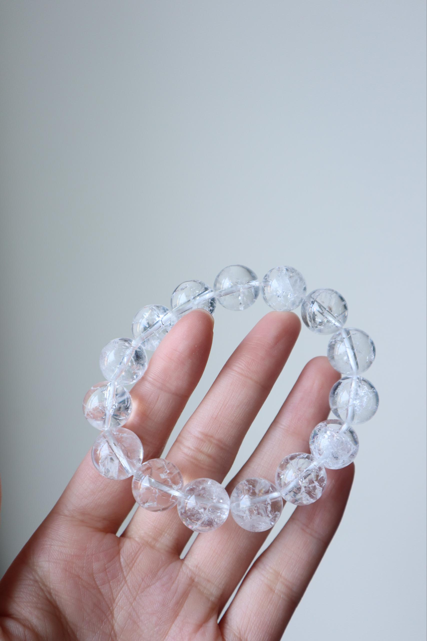 White Azeztulite Bracelet 14mm