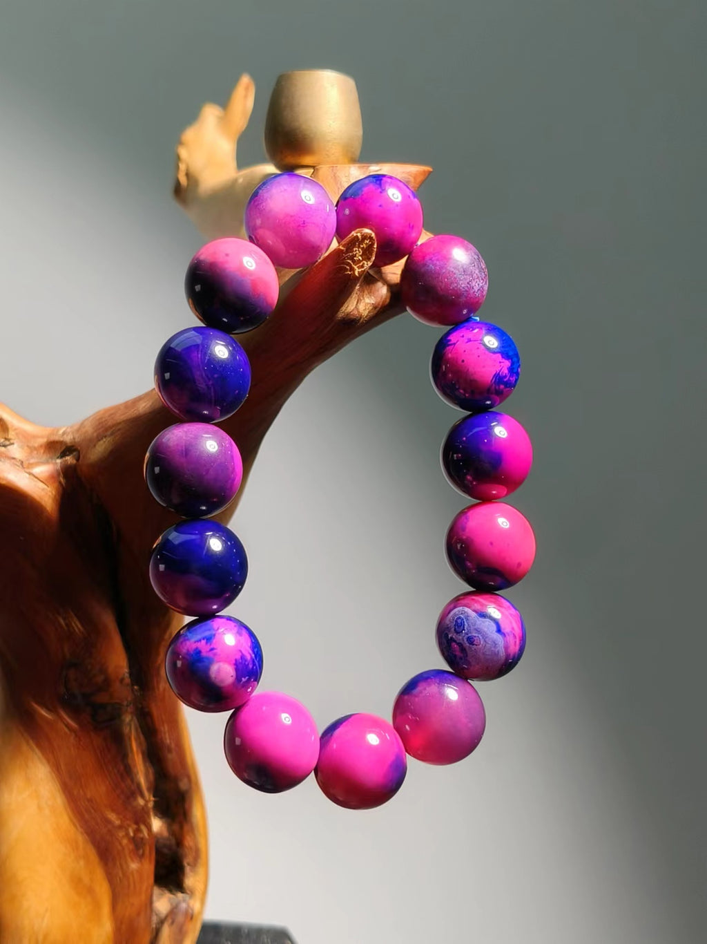 Agate Purple Violet Bracelet 14mm