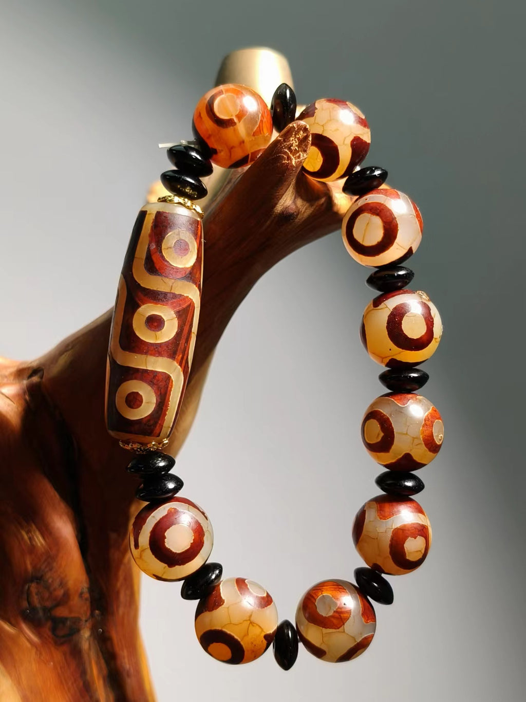 Agate Dzi Beads Nine Eyes