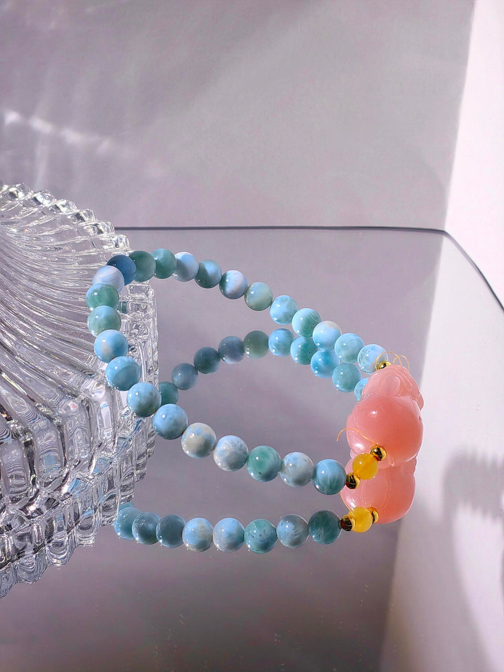Larimar Bracelet With YanYuan Pixiu