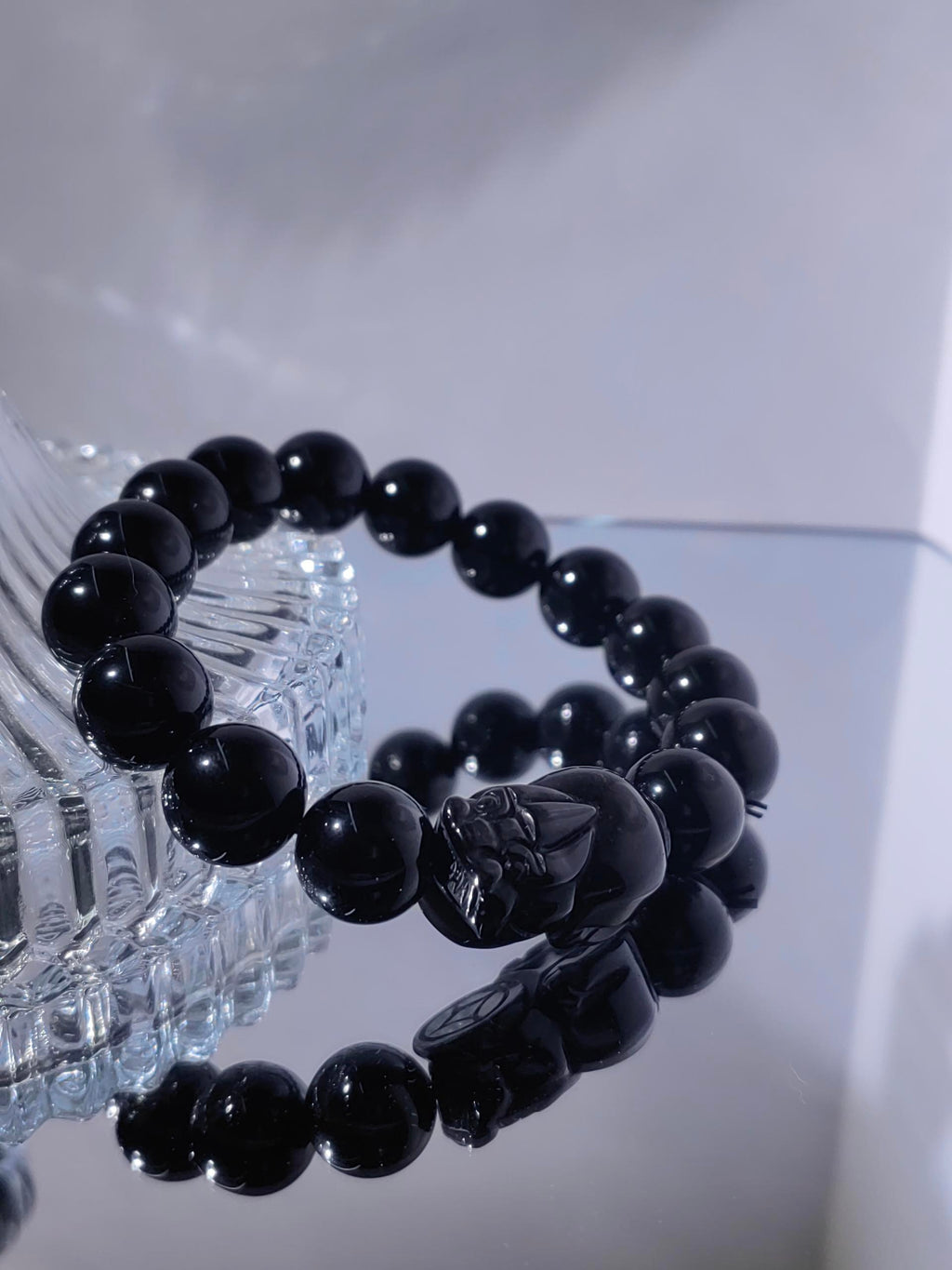 Obsidian Black With Pixiu 14mm Bracelet