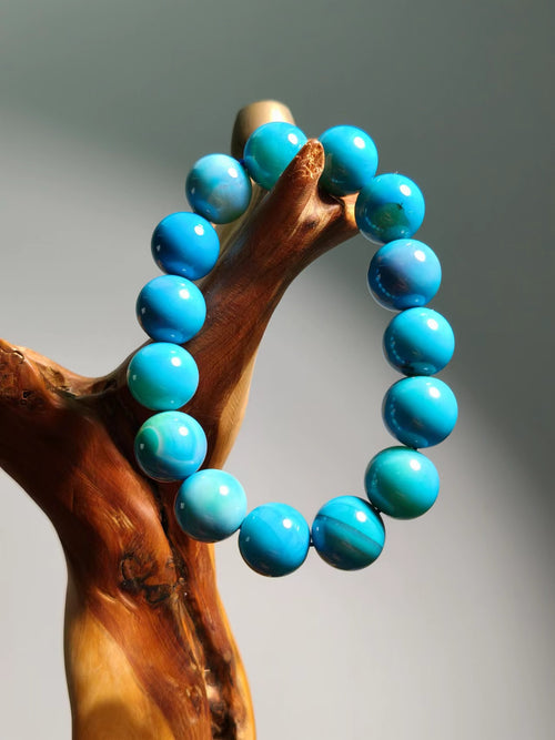 Agate  Light Blue Bracelet 14mm