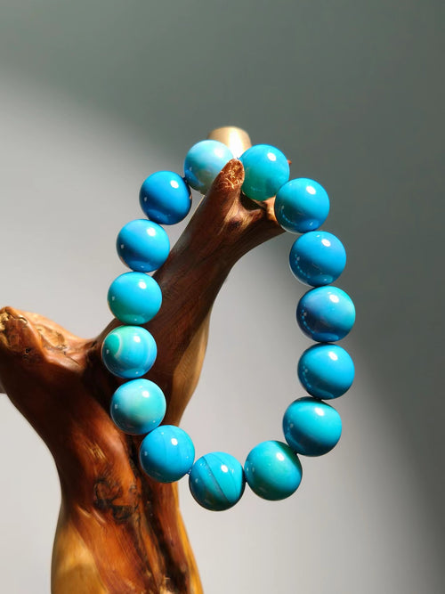 Agate  Light Blue Bracelet 14mm