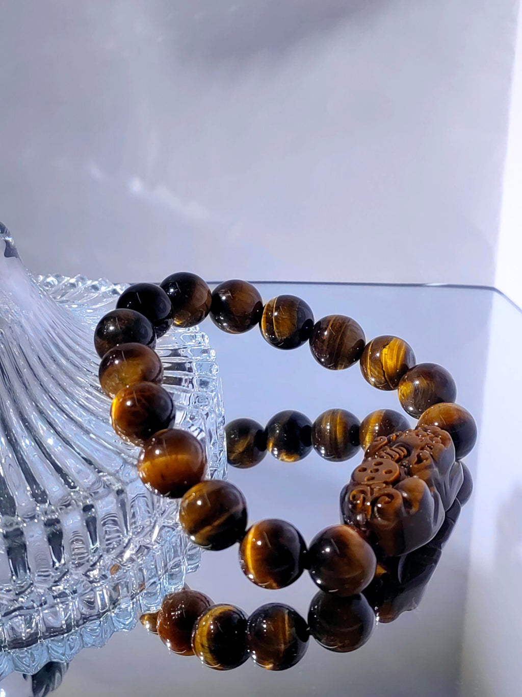 Yellow Tiger Eye With Pixiu Bracelet 14mm