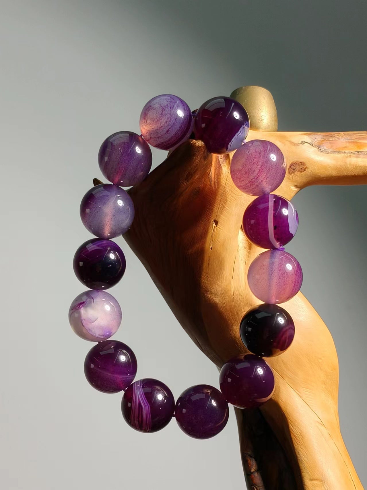 Agate  Light Purple Bracelet 14mm