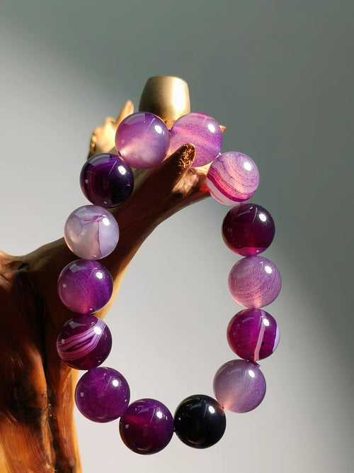 Agate  Light Purple Bracelet 14mm