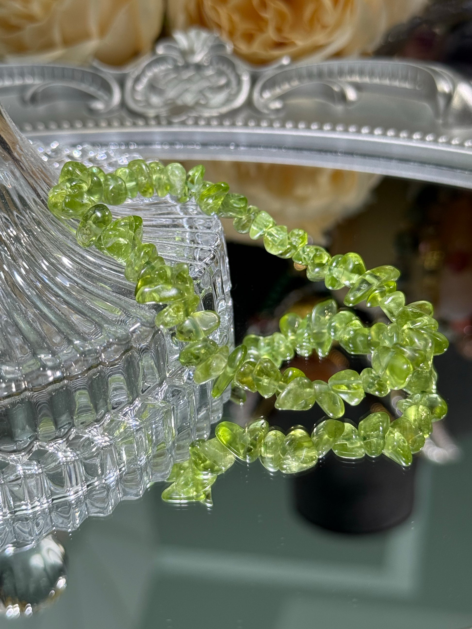 Peridot Bracelet -High Quality - High Clarity Crushed/Single Strand/Triple Strand