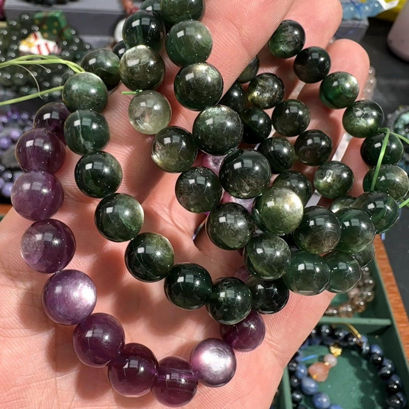 Lepidopite Purple & Green 10mm