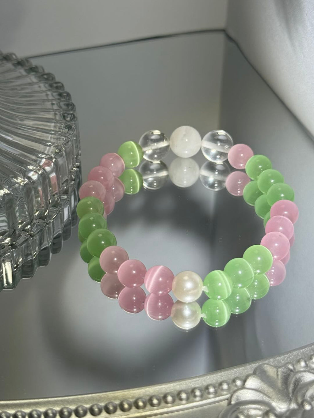 Rainbow Cat's Eye & Preal Elegance -D1006