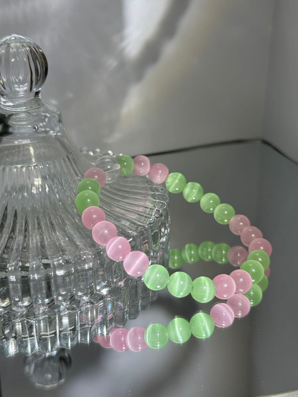 Rainbow Cat's Eye & Preal Elegance -D1006