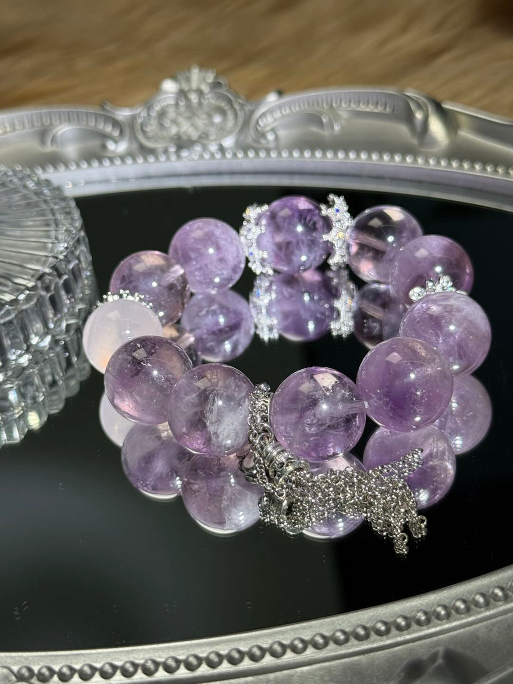 Amethyst Monolith & Rose Kiss Bracelet -D1008