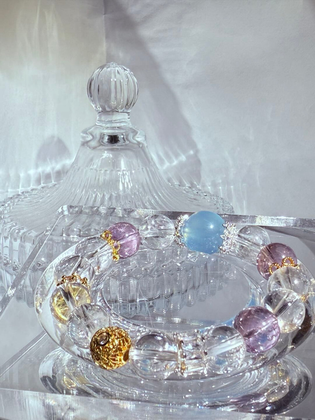 Azure Dreamscape Amethyst Crystal Bracelet -D1017