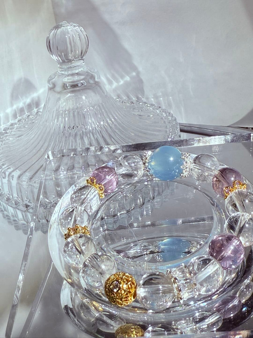 Azure Dreamscape Amethyst Crystal Bracelet -D1017