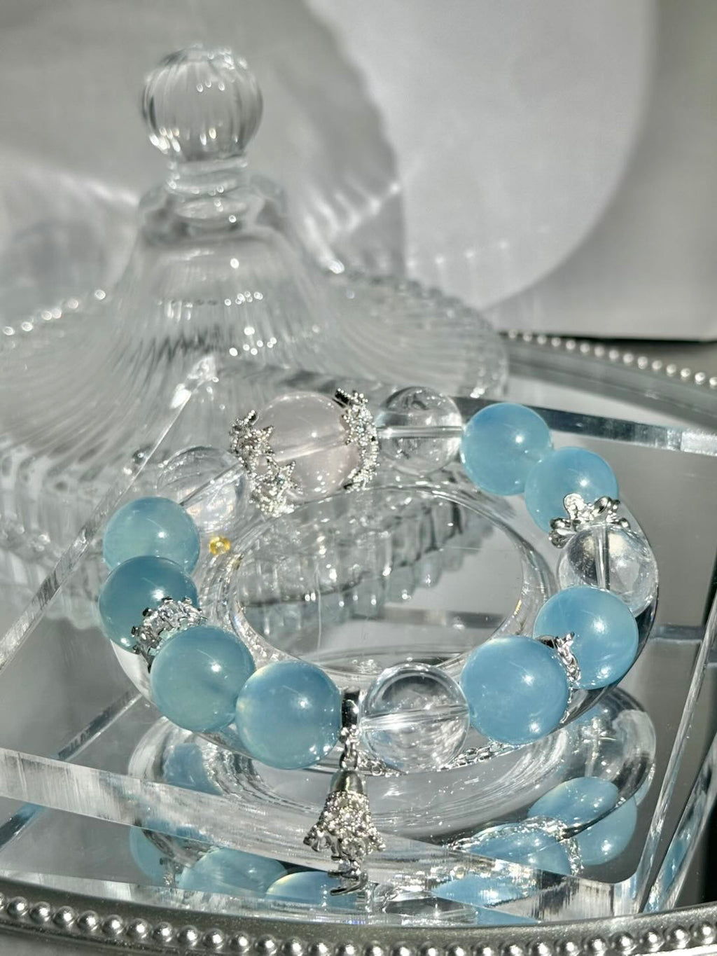 Celestial Blue Crystal Ornament -D1018