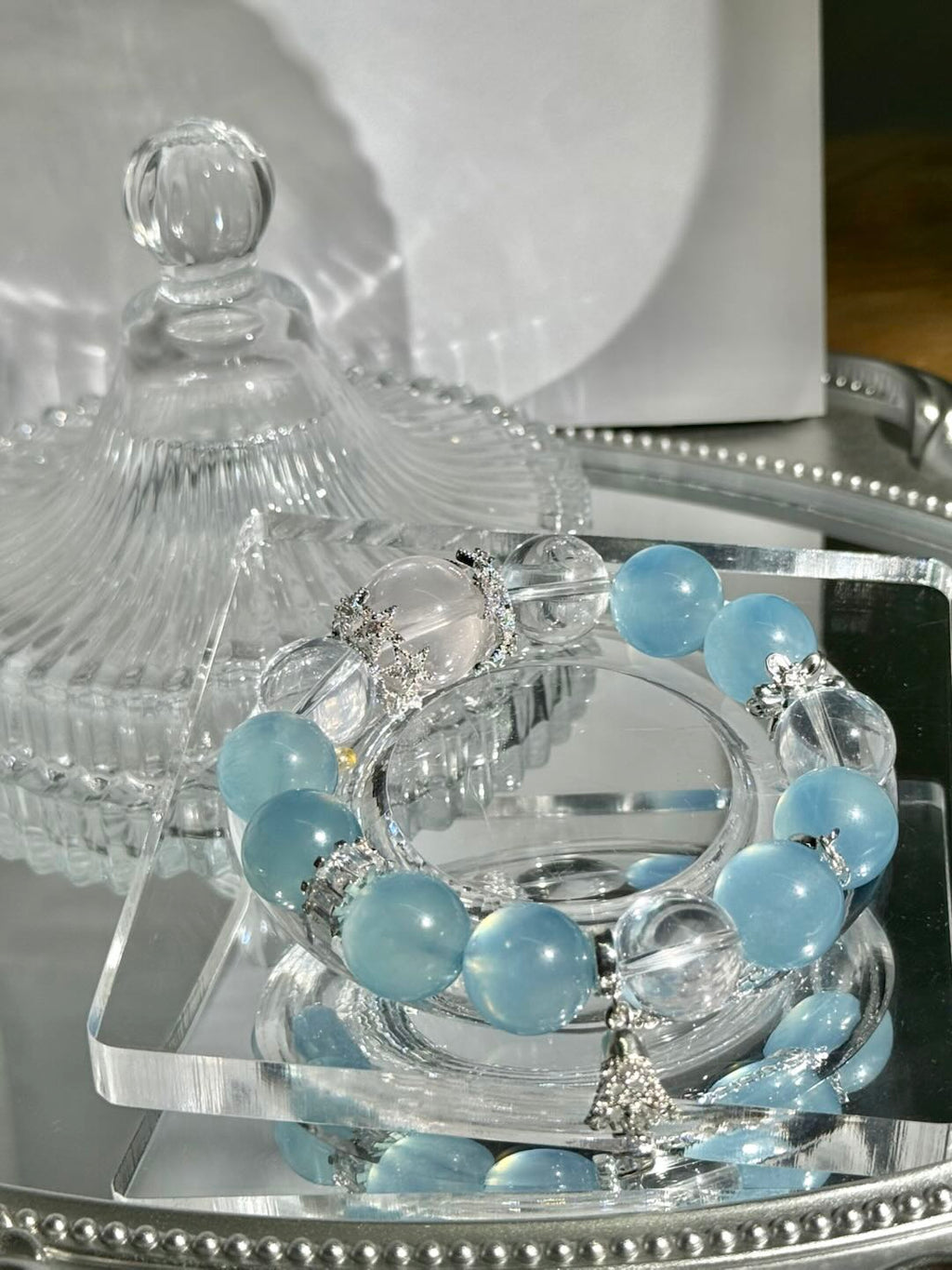 Celestial Blue Crystal Ornament -D1018