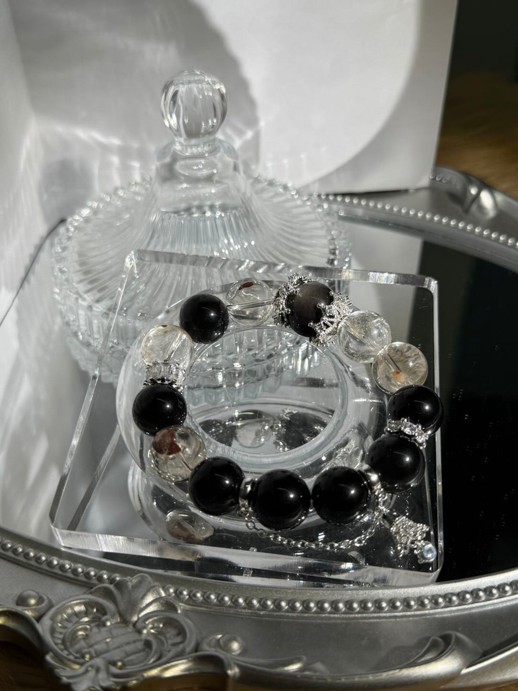 Mystic Silver - White Crystal Strand