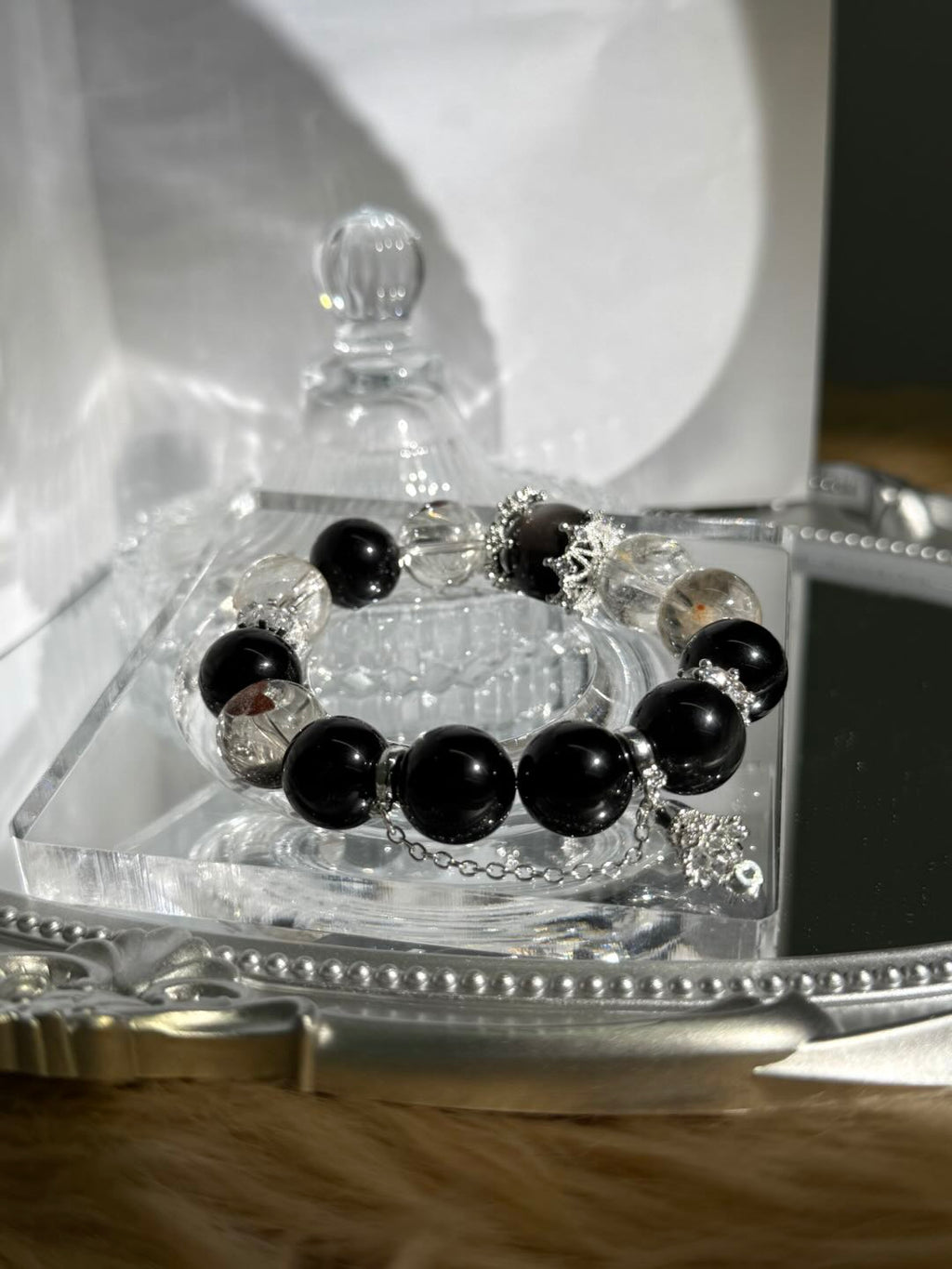 Mystic Silver - White Crystal Strand