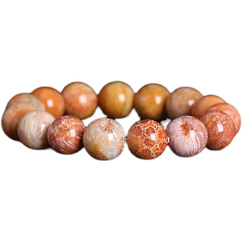Chrysanthemun Coral Jade Bracelet & Nacklace