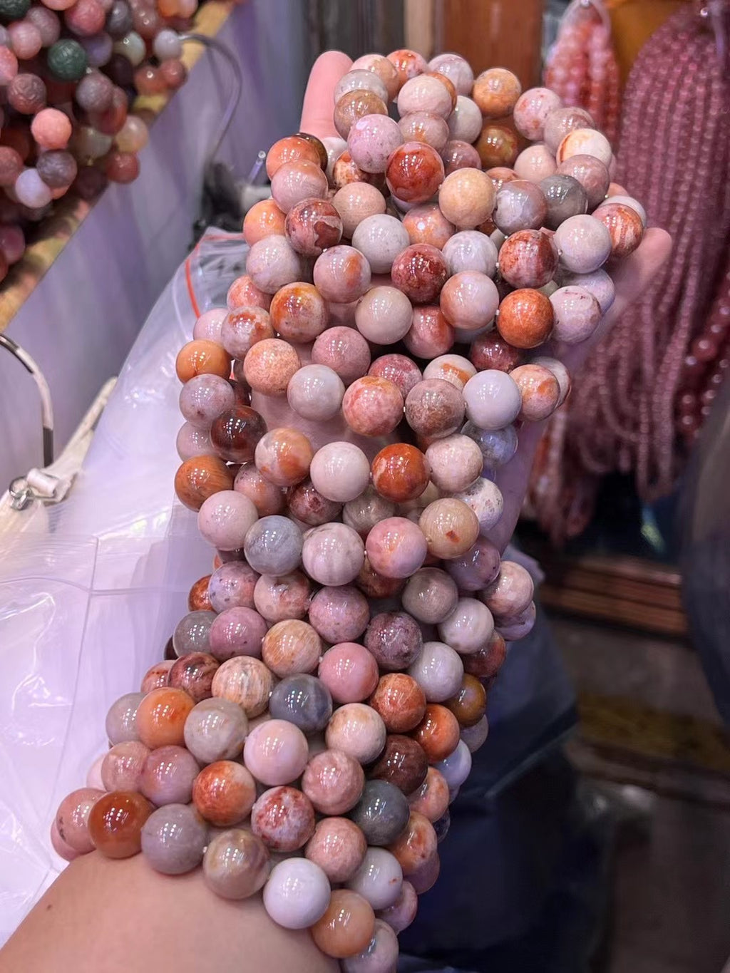 Chrysanthemun Coral Jade Bracelet & Nacklace