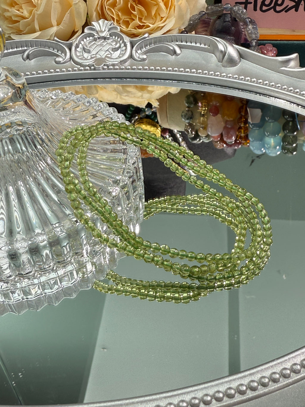 Peridot Bracelet -High Quality - High Clarity Crushed/Single Strand/Triple Strand