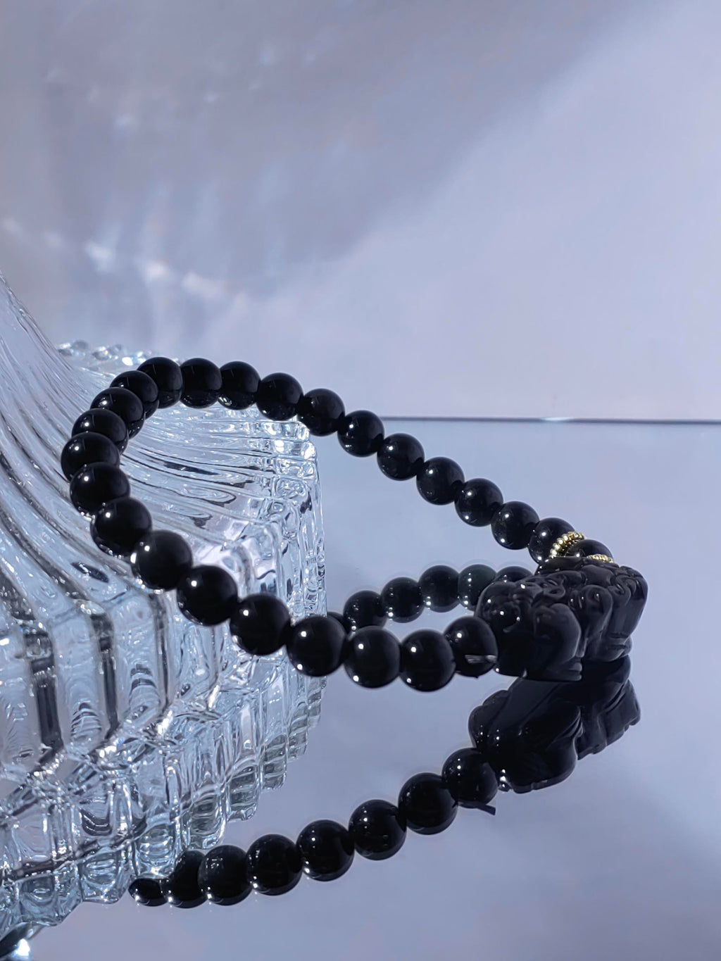 Obsidian With Pixiu 8mm Bracelet