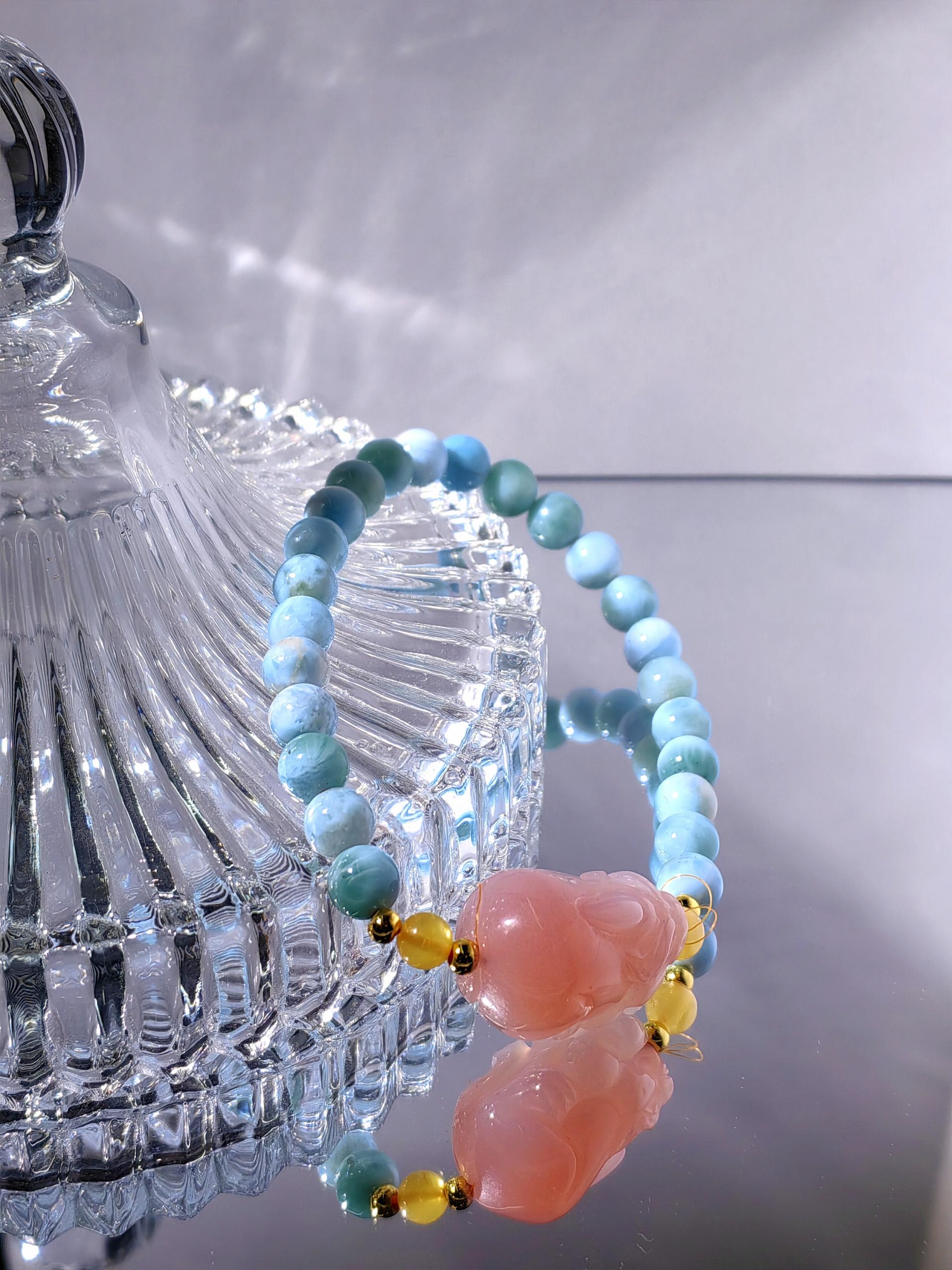 Larimar Bracelet With YanYuan Pixiu