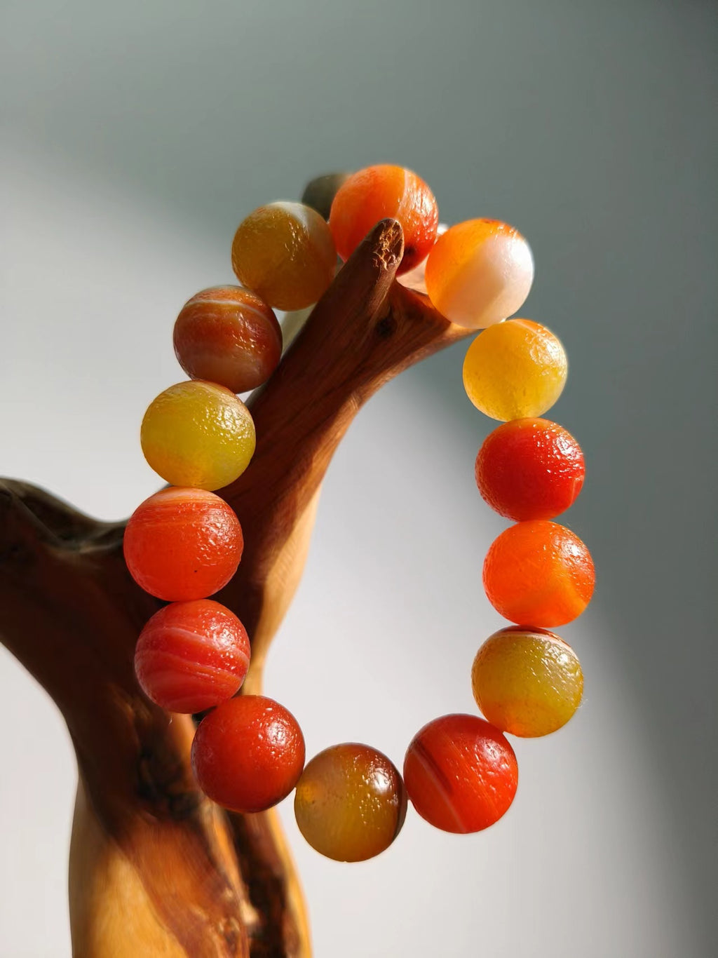 Agate Orange Lace Bracelet 16mm