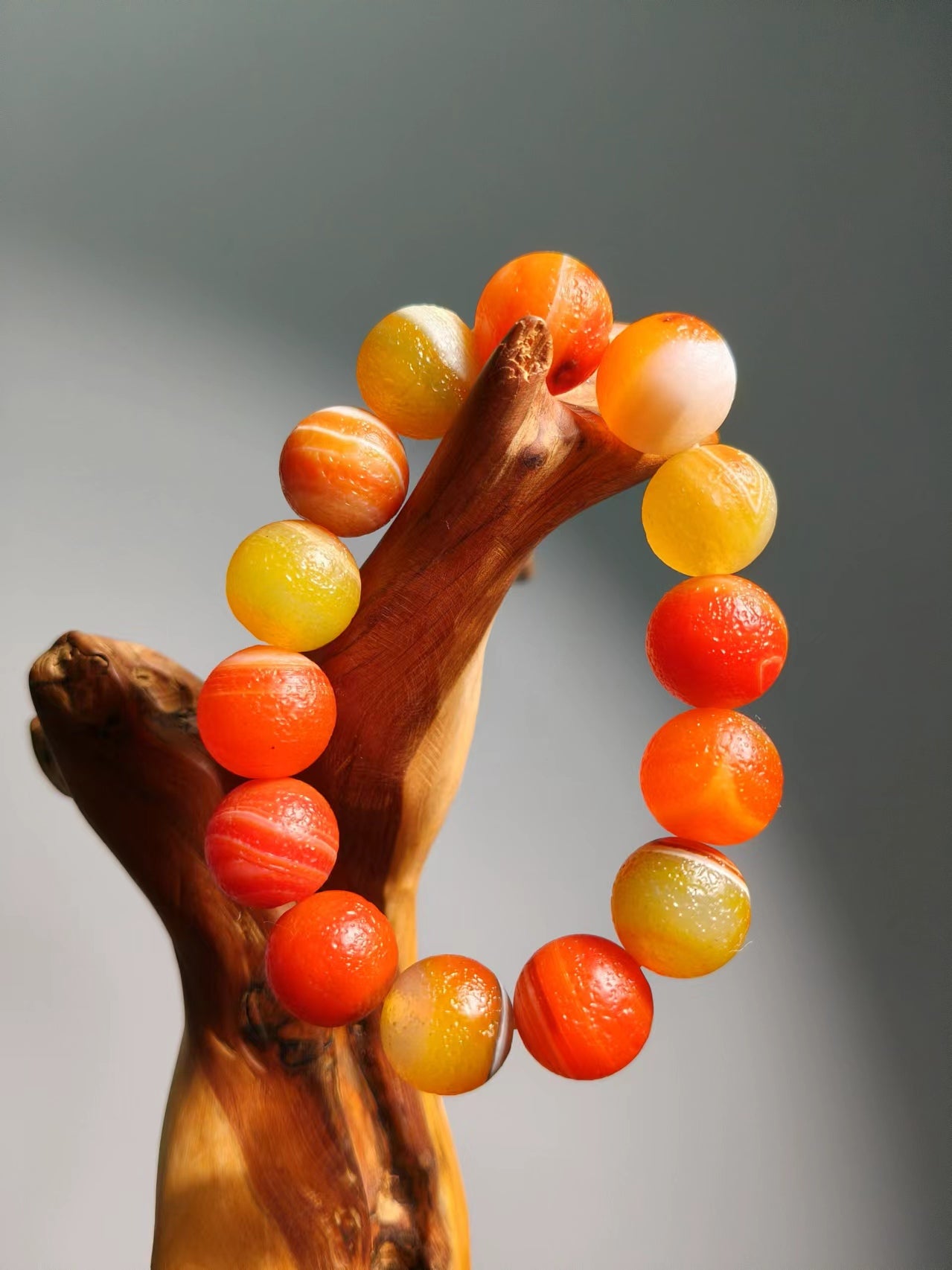 Agate Orange Lace Bracelet 16mm