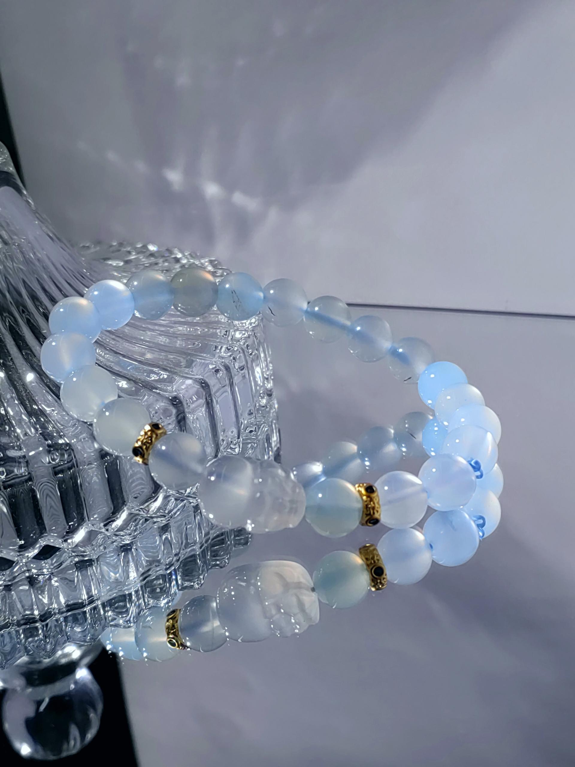 Sky Blue Agate with Pixiu Bracelet