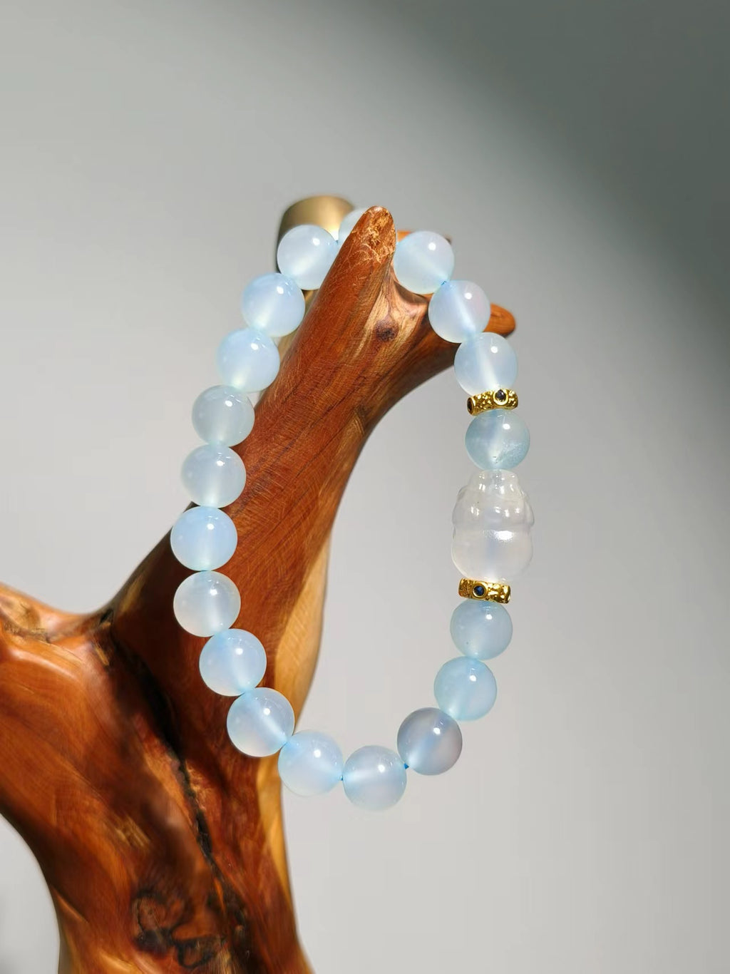 Agate Light Blue & PiXiu Bracelet